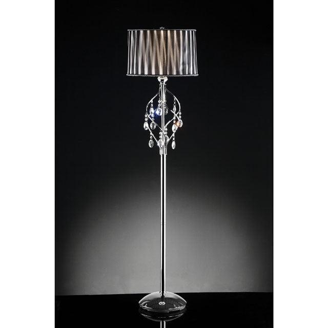 Arya L95123F Black/Chrome Glam Floor Lamp By Furniture Of America - sofafair.com