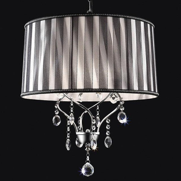 Arya L95123H Black/Chrome Glam Ceiling Lamp By Furniture Of America - sofafair.com