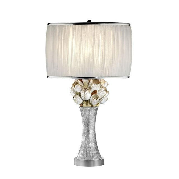 Simone L95508T White/Silver Glam Table Lamp By Furniture Of America - sofafair.com