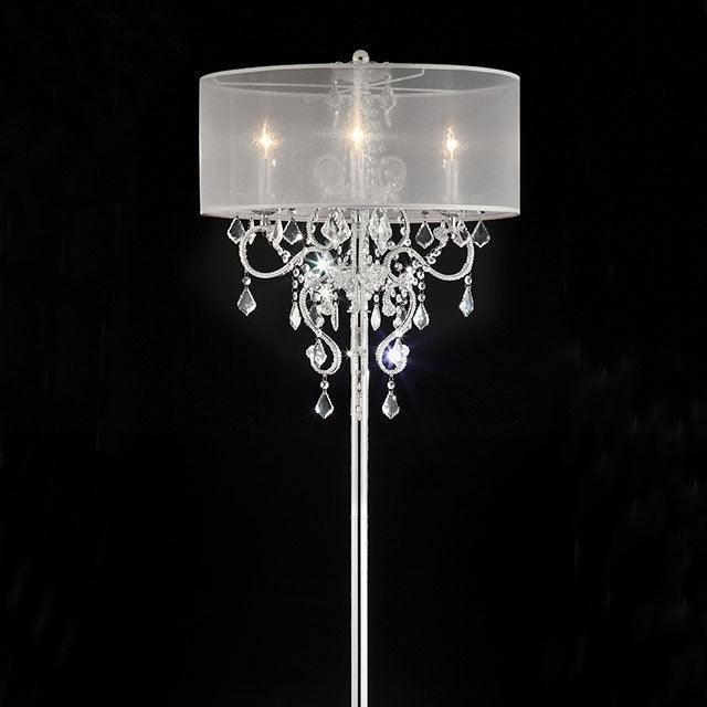 Rigel L9720F Silver Glam Floor Lamp By Furniture Of America - sofafair.com