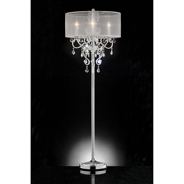 Rigel L9720F Silver Glam Floor Lamp By Furniture Of America - sofafair.com