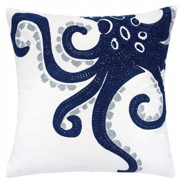 Maura PL8080-2PK White/Blue Novelty Accent Pillow By furniture of america - sofafair.com