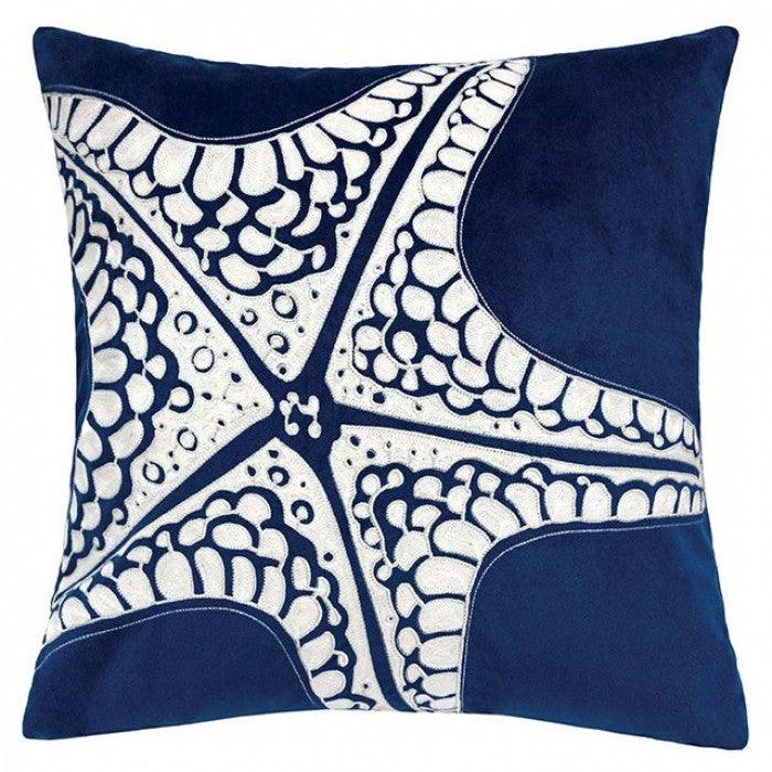 Jude PL8083-2PK White/Blue Novelty Accent Pillow By furniture of america - sofafair.com