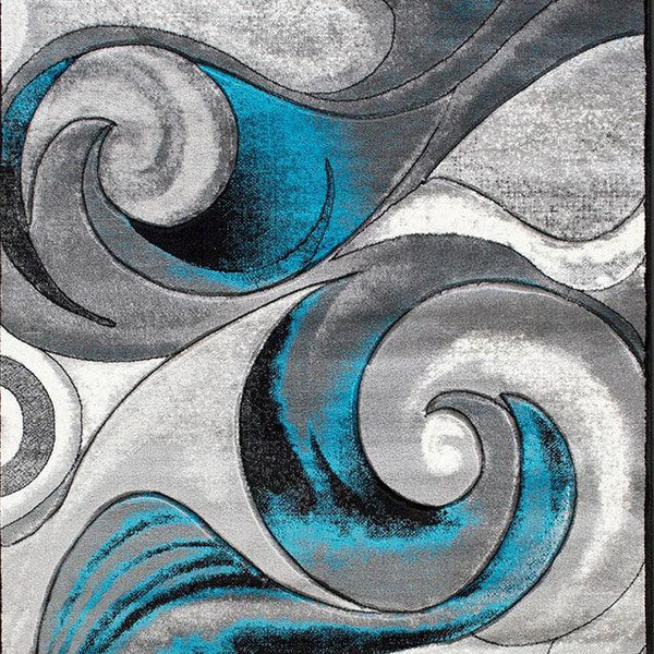 Niksar RG5223 Turquoise Contemporary Area Rug By Furniture Of America - sofafair.com
