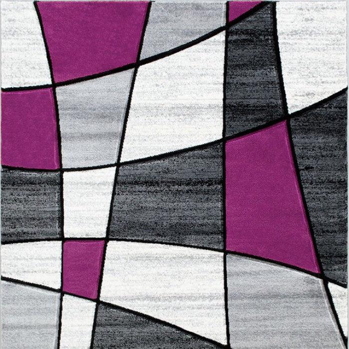 Niksar RG5224 Gray/Purple Contemporary Area Rug By furniture of america - sofafair.com