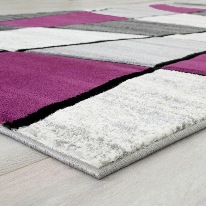 Niksar RG5224 Gray/Purple Contemporary Area Rug By furniture of america - sofafair.com