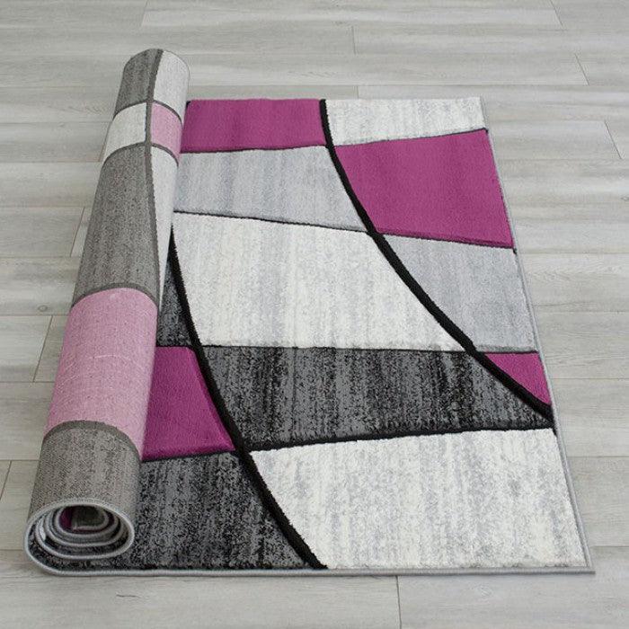 Niksar RG5224 Gray/Purple Contemporary Area Rug By furniture of america - sofafair.com