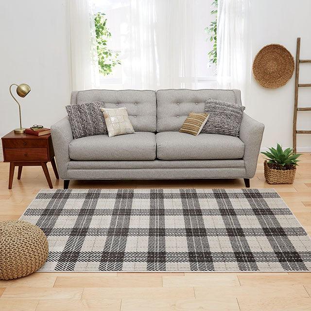 Kendrick RG8184S Plaid Charcoal Contemporary Area Rug By Furniture Of America - sofafair.com