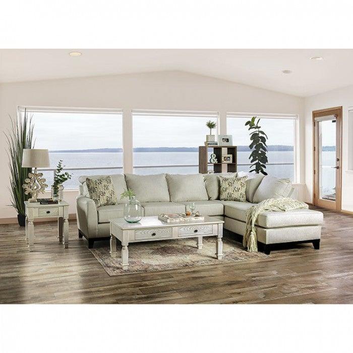 Bridie SM1116 Ivory Transitional Sectional By furniture of america - sofafair.com