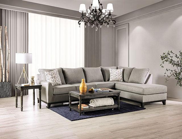 Lantwit SM1118 Light Gray Transitional Sectional By Furniture Of America - sofafair.com