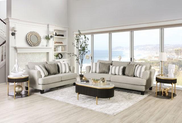 Ealing SM1207-LV Beige/Ivory Transitional Loveseat By Furniture Of America - sofafair.com