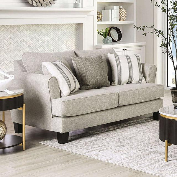 Ealing SM1207-LV Beige/Ivory Transitional Loveseat By Furniture Of America - sofafair.com