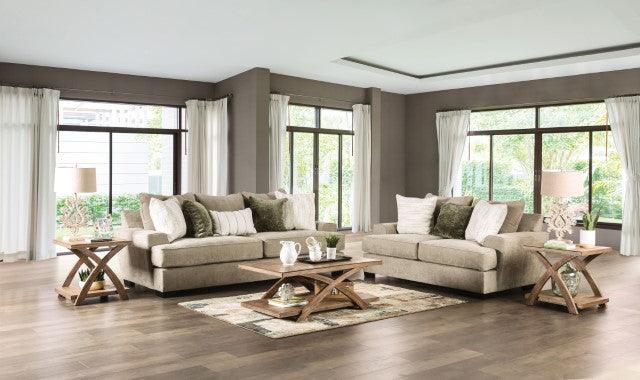 New Meadows SM1213-SF Ash Green/Ivory Transitional Sofa By Furniture Of America - sofafair.com