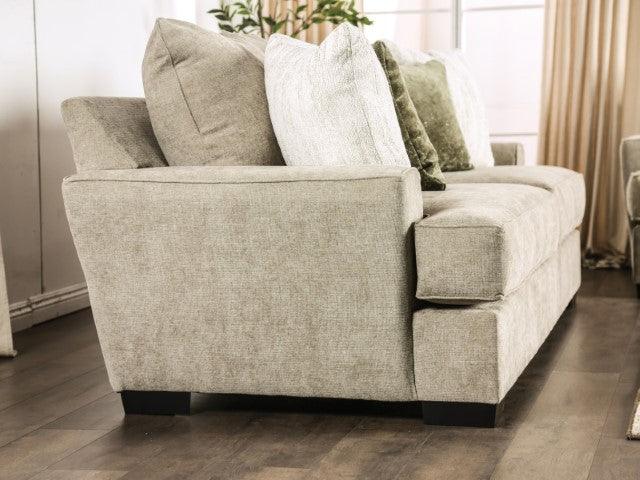 New Meadows SM1213-SF Ash Green/Ivory Transitional Sofa By Furniture Of America - sofafair.com