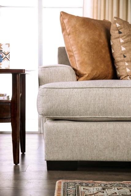 New Meadows SM1214-LV Sand/Caramel Transitional Loveseat By Furniture Of America - sofafair.com