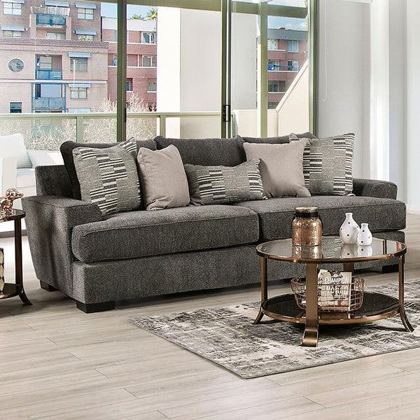Holborn SM1220-SF Gray Transitional Sofa By Furniture Of America - sofafair.com