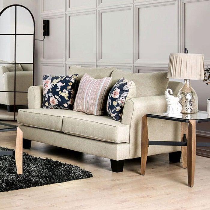 Denbigh SM1281-LV Beige Transitional Love Seat By furniture of america - sofafair.com