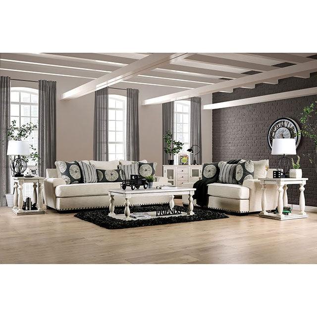Germaine SM1283-LV Ivory Transitional Love Seat By Furniture Of America - sofafair.com