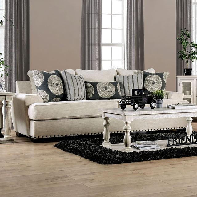 Germaine SM1283-SF Ivory Transitional Sofa By Furniture Of America - sofafair.com