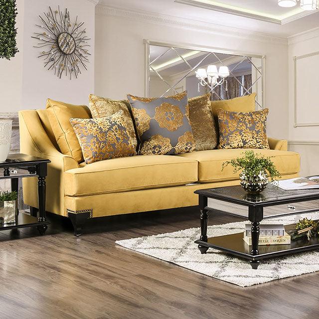 Viscontti SM2201-SF Gold/Gray Traditional Sofa By Furniture Of America - sofafair.com