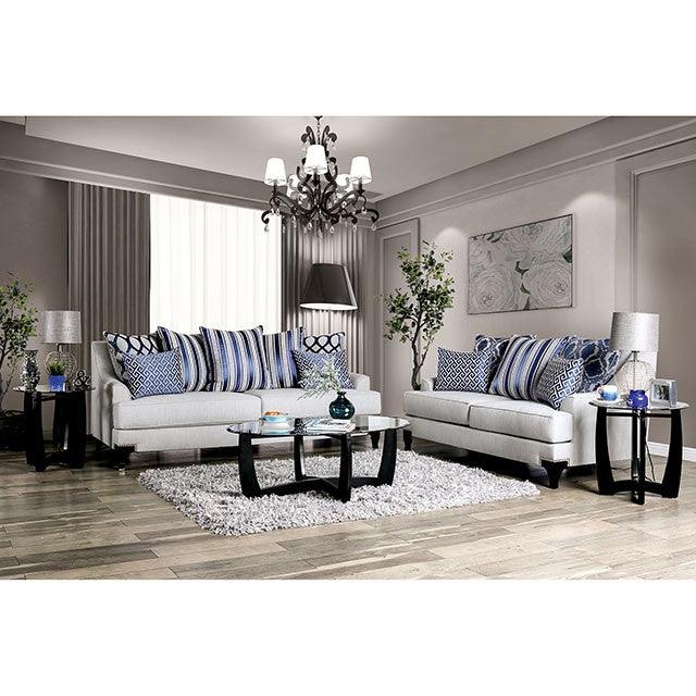 Sisseton SM2207-SF Light Gray Transitional Sofa By Furniture Of America - sofafair.com