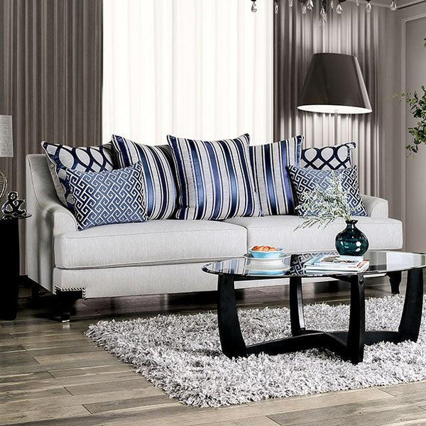 Sisseton SM2207-SF Light Gray Transitional Sofa By Furniture Of America - sofafair.com