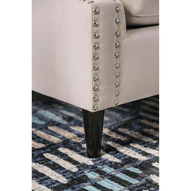 Tegan SM2217-LV Beige/Light Blue Transitional Love Seat By Furniture Of America - sofafair.com