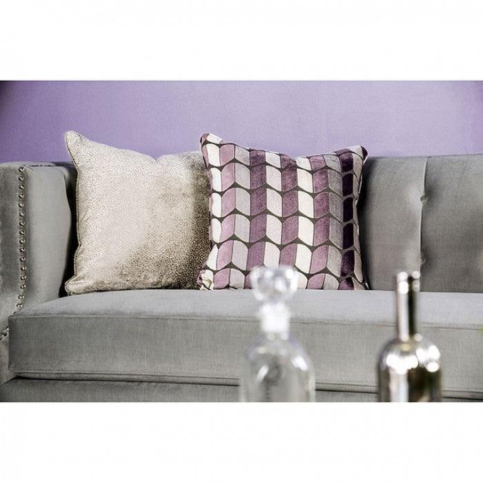 Tegan SM2218-LV Gray/Purple Transitional Love Seat By furniture of america - sofafair.com