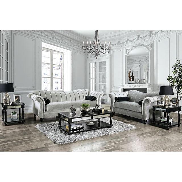 Marvin SM2227-LV Pewter Glam Love Seat By Furniture Of America - sofafair.com