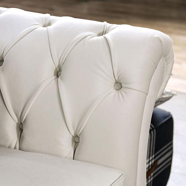Antoinette SM2228-LV White Glam Loveseat By Furniture Of America - sofafair.com