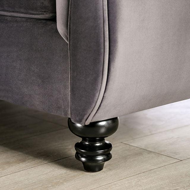 Antoinette SM2229-LV Gray Glam Loveseat By Furniture Of America - sofafair.com