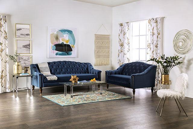 Martinique SM2230-SF Blue Transitional Sofa By Furniture Of America - sofafair.com