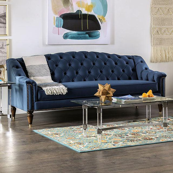 Martinique SM2230-SF Blue Transitional Sofa By Furniture Of America - sofafair.com