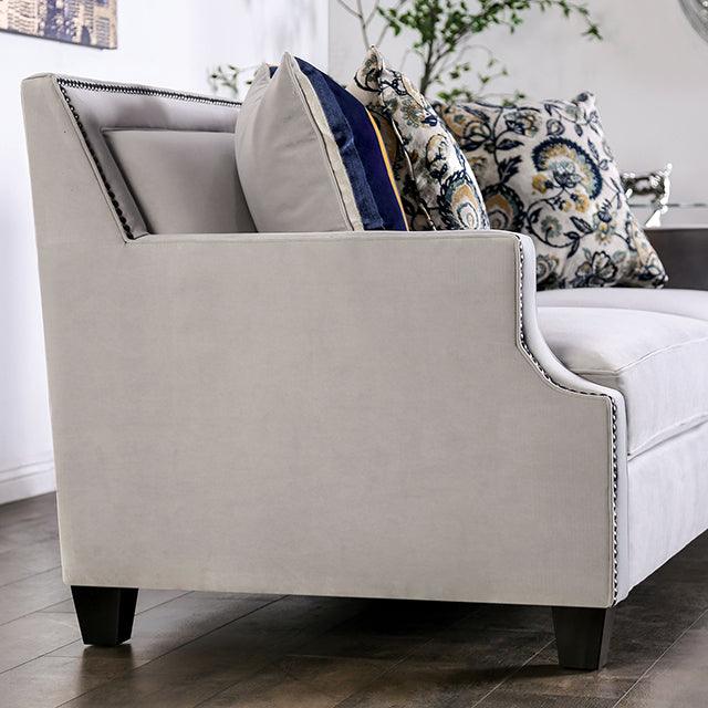 Montecelio SM2270-LV Light Gray/Navy Transitional Loveseat By Furniture Of America - sofafair.com