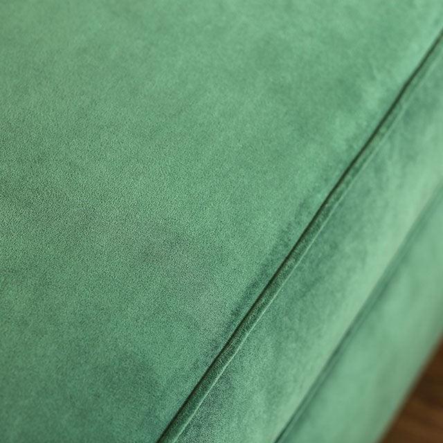 Verdante SM2271-LV Emerald Green/Gold Transitional Love Seat By Furniture Of America - sofafair.com