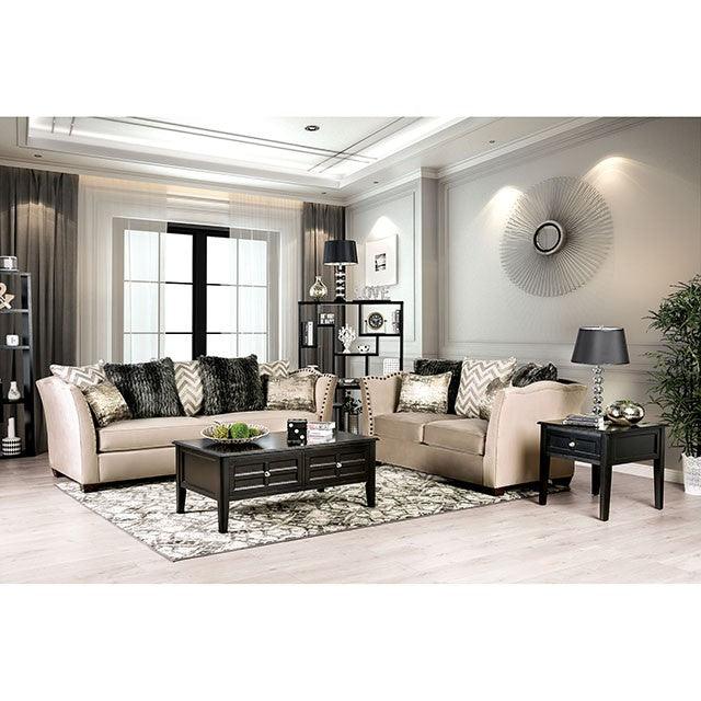 Hampden SM2273-LV Beige Transitional Love Seat By Furniture Of America - sofafair.com