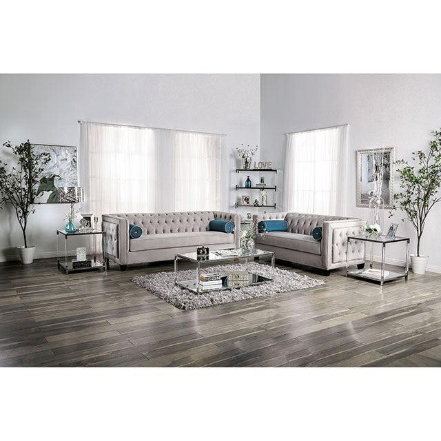 Silvan SM2283-LV Gray Transitional Love Seat By Furniture Of America - sofafair.com