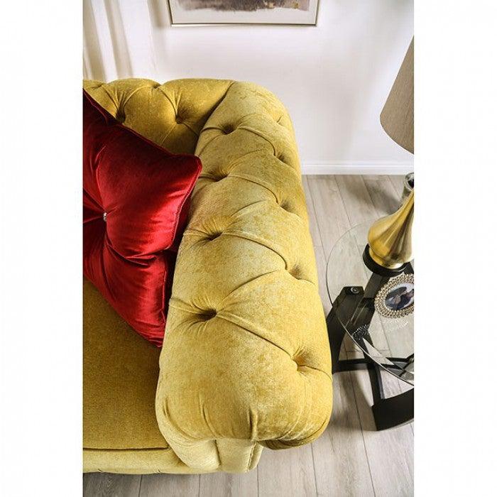 Eliza SM2284-SF Royal Yellow/Red Glam Sofa By furniture of america - sofafair.com