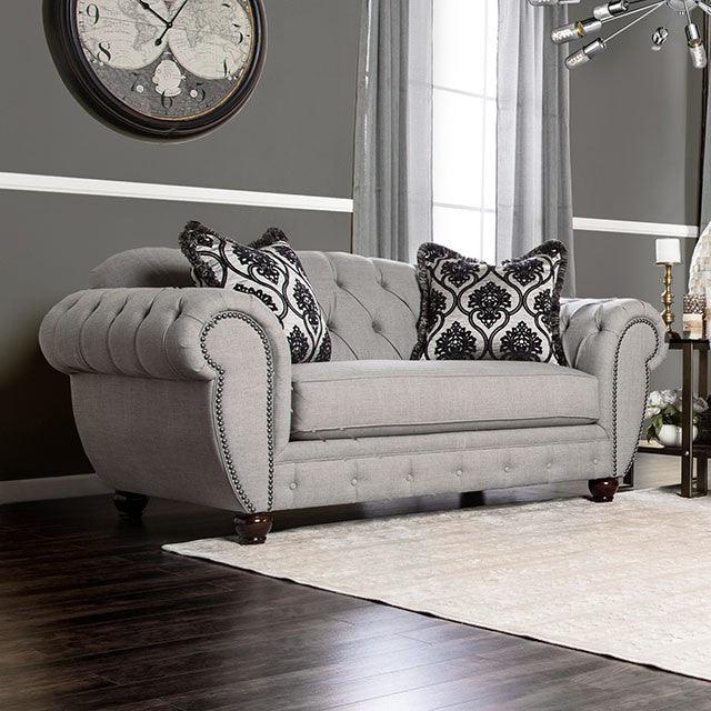 Viviana SM2291-LV Gray/Black Glam Love Seat By Furniture Of America - sofafair.com