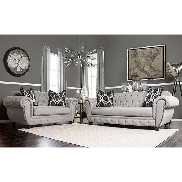 Viviana SM2291-SF Gray/Black Glam Sofa By Furniture Of America - sofafair.com