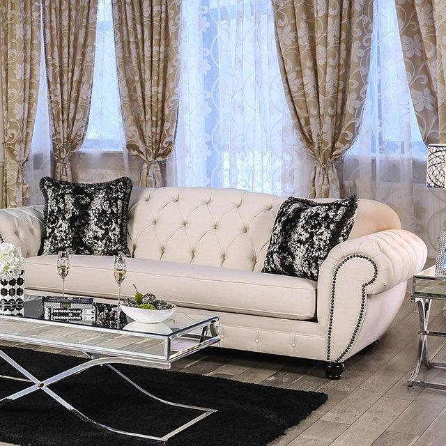 Gilda SM2292-SF Beige/Black Glam Sofa By Furniture Of America - sofafair.com