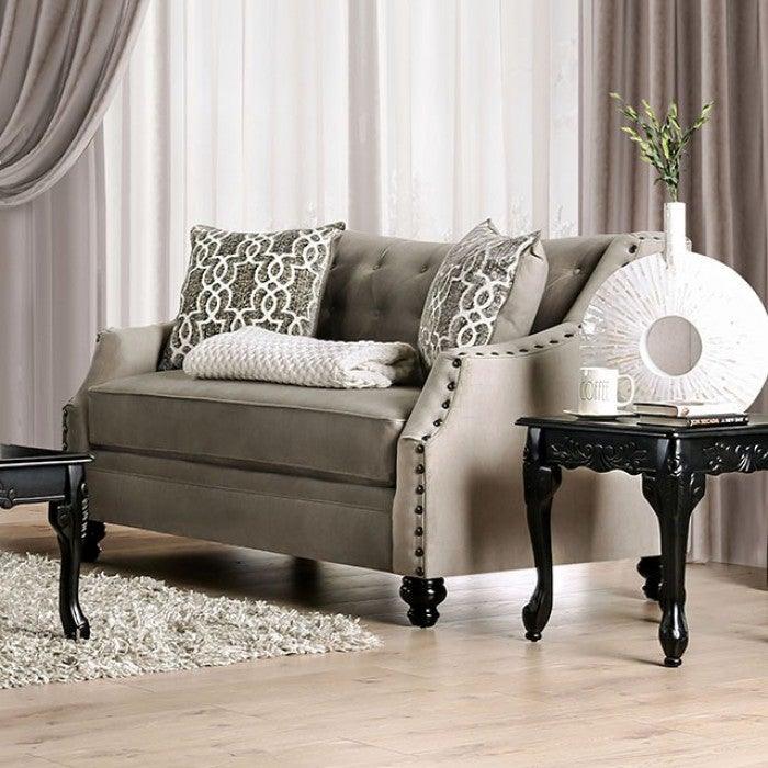 Ezrin SM2668-LV Light Brown Transitional Love Seat By furniture of america - sofafair.com
