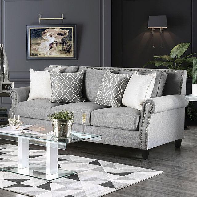 Giovanni SM2673-SF Gray Transitional Sofa By Furniture Of America - sofafair.com
