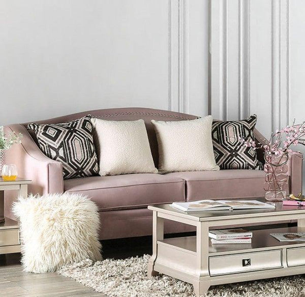 Campana SM2682-SF Blush Pink Transitional Sofa By furniture of america - sofafair.com