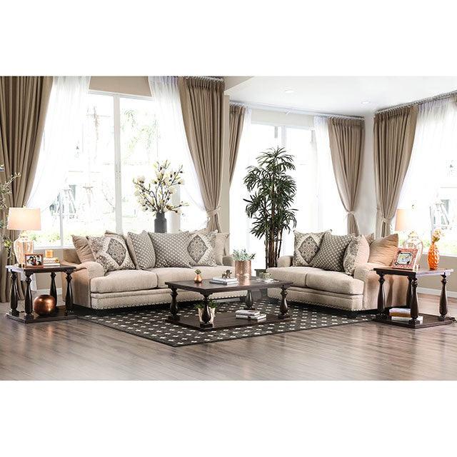 Jaylinn SM3074-LV Light Brown Transitional Love Seat By Furniture Of America - sofafair.com