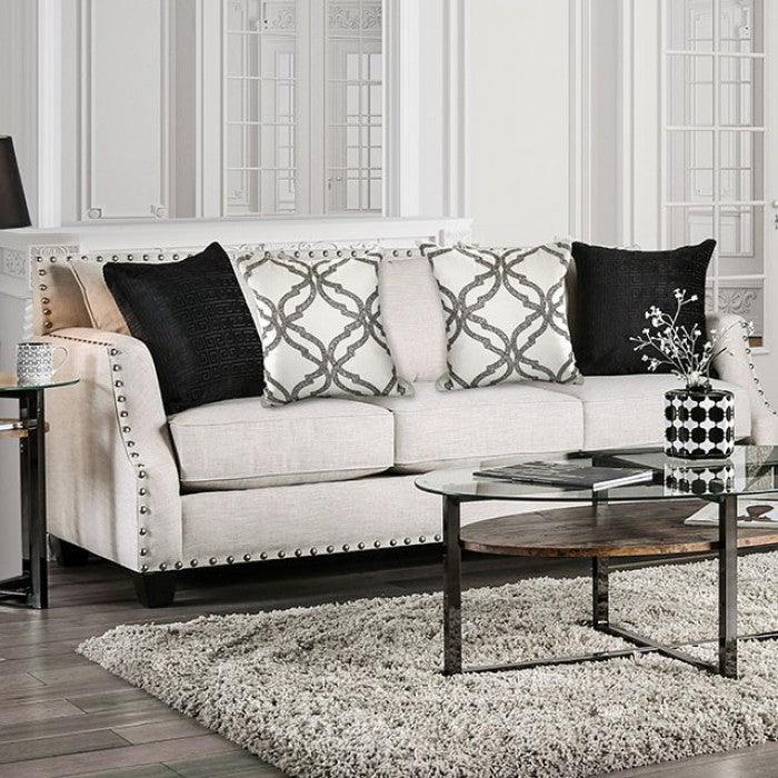 Phoibe SM3078-LV Ivory Transitional Love Seat By furniture of america - sofafair.com
