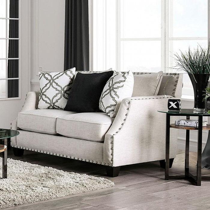 Phoibe SM3078-LV Ivory Transitional Love Seat By furniture of america - sofafair.com