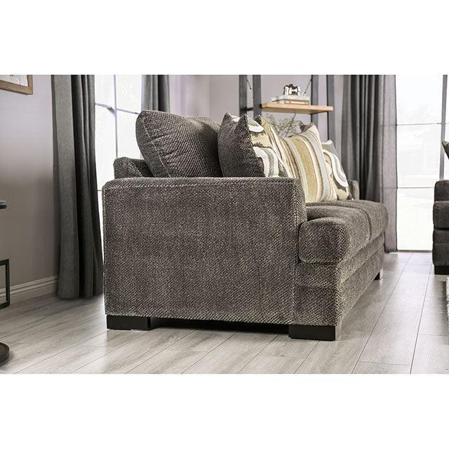 Taliyah SM3080-LV Gray/Brown/Yellow Transitional Love Seat By Furniture Of America - sofafair.com