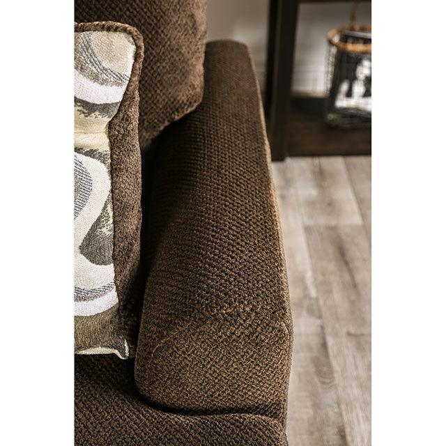 Taliyah SM3081-SF Brown/Yellow Transitional Sofa By Furniture Of America - sofafair.com