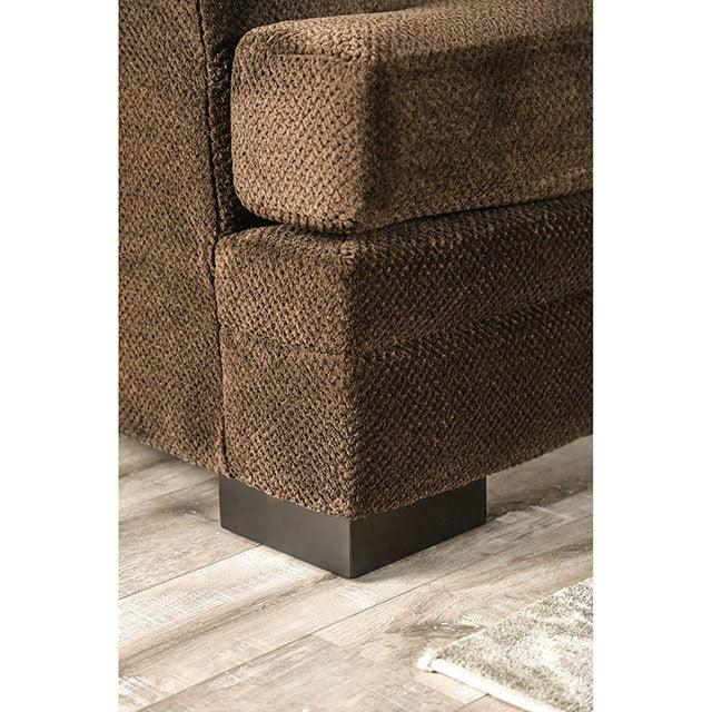 Taliyah SM3081-LV Brown/Yellow Transitional Love Seat By Furniture Of America - sofafair.com